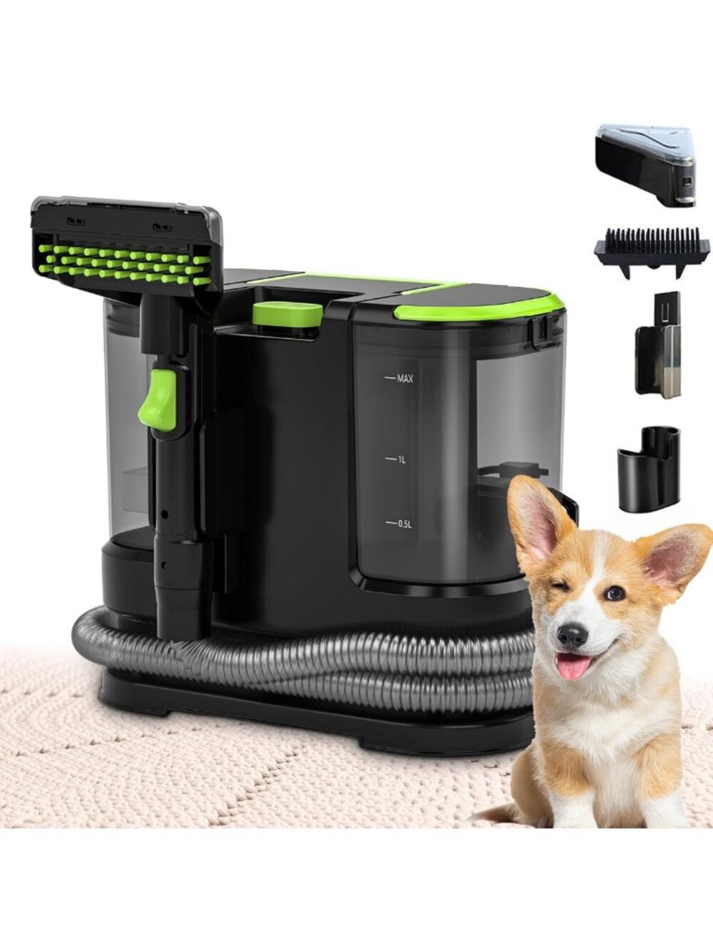 Portable Deep Cleaner for Carpets, Upholstery, Rugs & Furniture - Pet Friendly